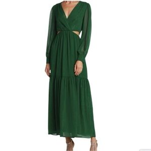 WAYF Emerald Maxi Dress with Cut Outs